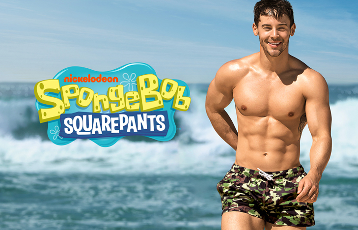 Plavky AussieBum SpongeBob Camo Green5